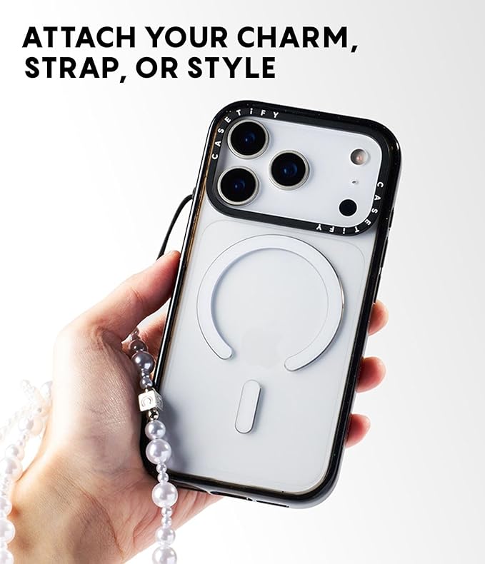 CASETiFY Impact iPhone 17 Pro Max Case [Slim/Compatible with Magsafe / 8.2 ft. 4X Military Grade Drop Protection] - Babes and Bows - Clear Black
