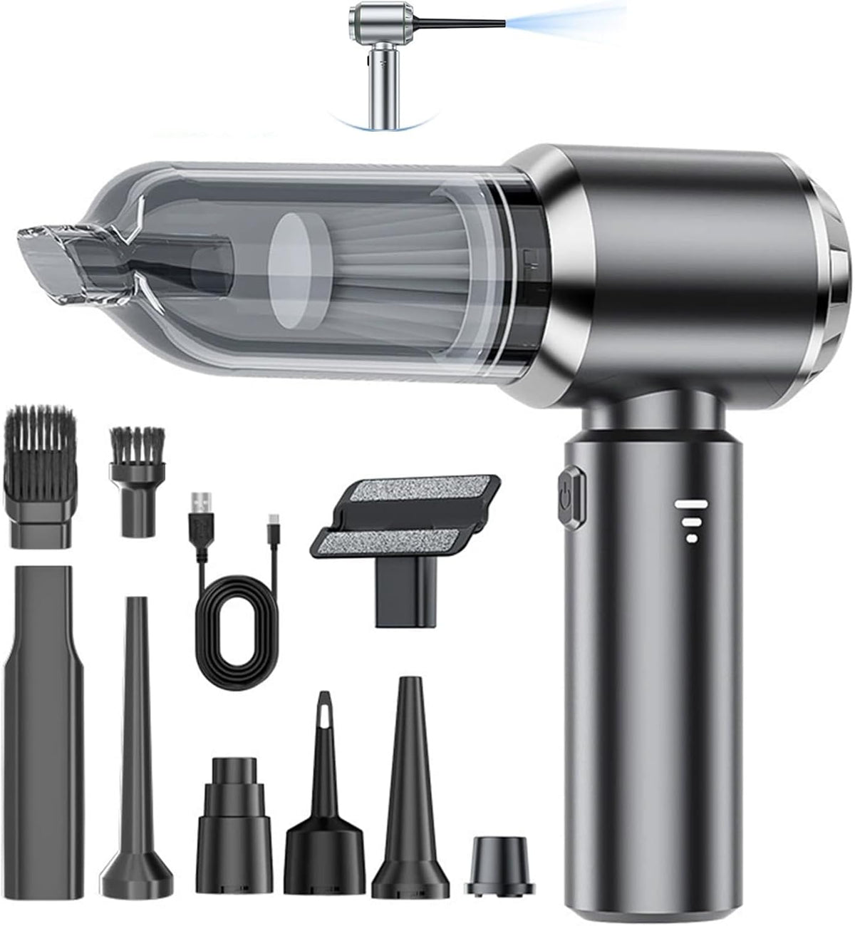 Handheld Car Vacuum Cleaner Cordless,21000Pa High Power Hand Held 3-Speed Adjustment and Multi-Nozzles Cleaner for Car, Home, Office, Pet Hair