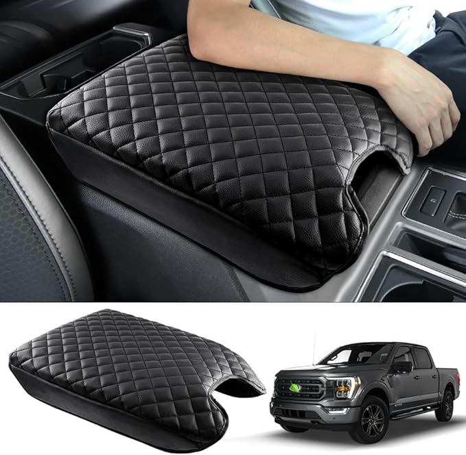 Autorder Center Console Cover for 2015-2020 Ford F150 /2017-2022 F250 F350 F450 /2018-2024 Expedition Accessories Armrest Cover Anti-Scratch Middle Console Pad Armrest Protector(Bucket Seat ONLY)