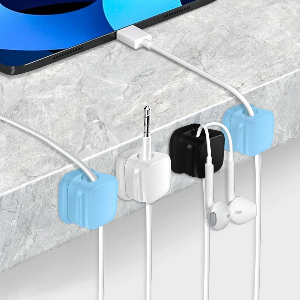 18 Pack Cord Organizer Holder,Magnetic Cable Clips Management,Easy Strong Adhesive Phone USB Charger Cord,Hide Or Organize Desk Cable for Kitchen,Office,Car,Nightstand（3Colors）