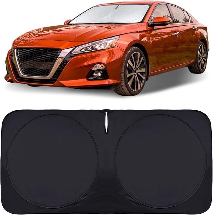 INSAUTO for Altima 2024 Windshield Sun Shade Sunshade for Nissan Altima Sedan 2019-2022 2023 Windshield Cover Front Window Sun Shield Foldable Sun Visor Protector UV Heat Protection Car Accessories