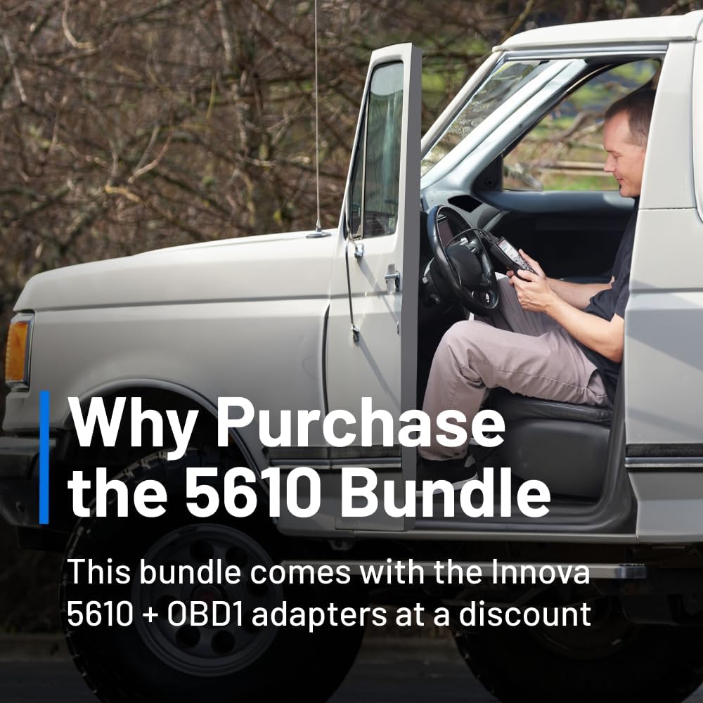 Innova 5610 OBD2 Scanner Bundle with OBD1 Connector Kit - Includes OBD1 Adapters & Pouch