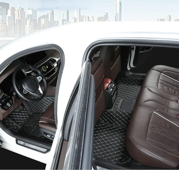 Car Floor Mats Automotive Floor Mats Vehicle Specific All Weather Protection Custom Compatible with Most of 98% Cars SUVs (White and Black)