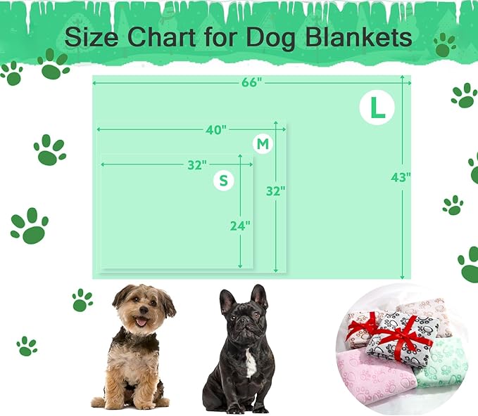 Green Throw Dog Blanket for Puppy Gifts, Dog Stuff Used for Pet Beds, Washable Soft Puppy Essentials Accesssories