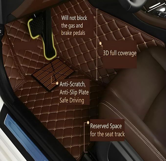 Customize Car Floor Mats for 99% Sedan SUV Sports Car All Weather Leather Full Coverage Waterproof Non-Slip Vehicle Lining Pads (Grey Black)