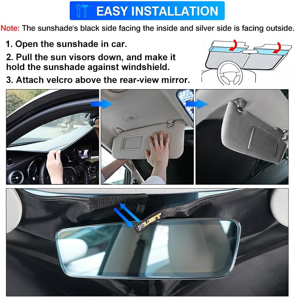 KUST Windshield Sun Shade for 2019-2024 2025 Subaru Forester Accessories, Custom Fit SUV Car Front Sunshade Window Sun Visor Protector Foldable Blocks UV Rays Keep Your Car Cooler