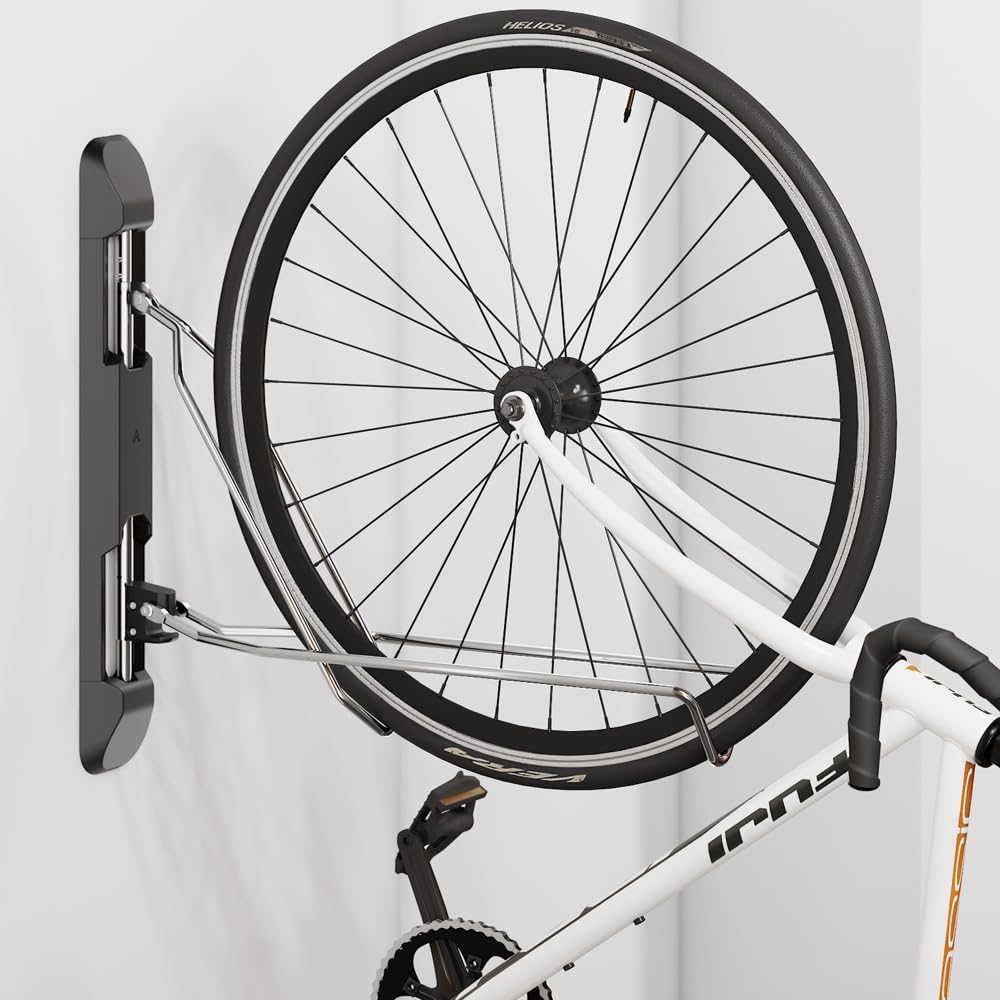 Unbound Bike Storage Rack: Swivel Wall Mount for Effortless Indoor Storage - Space-Saving Design with Swivel Arms. Ideal for Home, Garage, Bike Park (Road Bike Rack (TIRE Width ≤2.1''))