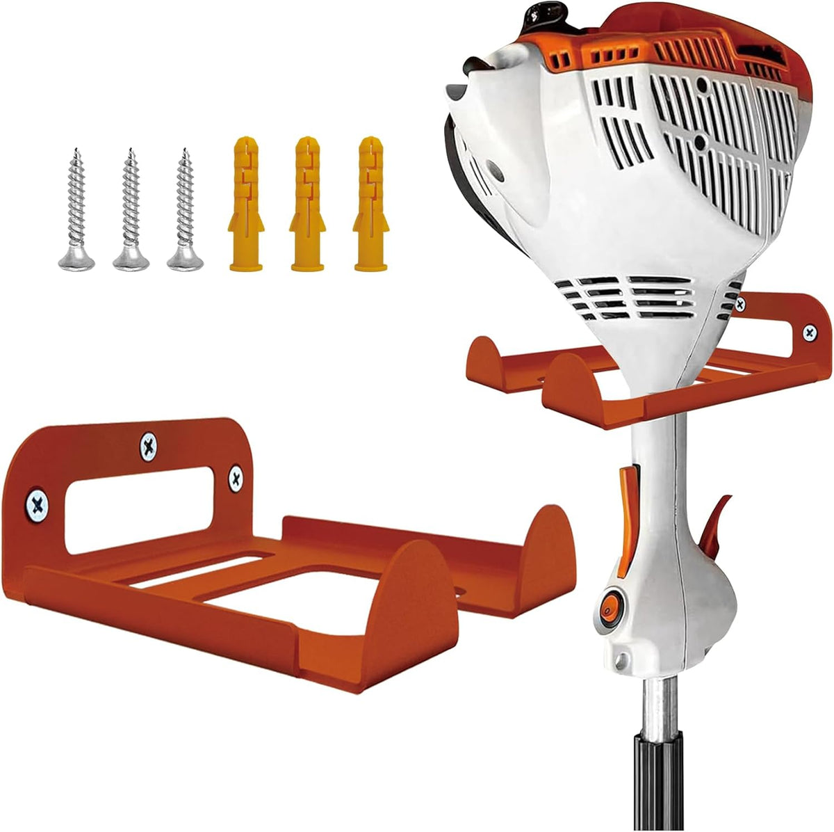 Weed Eater Hanger -1 Pack Heavy Duty Trimmer Rack Wall Mount for Grass Trimmer, Garden Tool Rack/Bracket, Wall Mount Tool Hanger, Shed Storage, Weed Wacker Holder