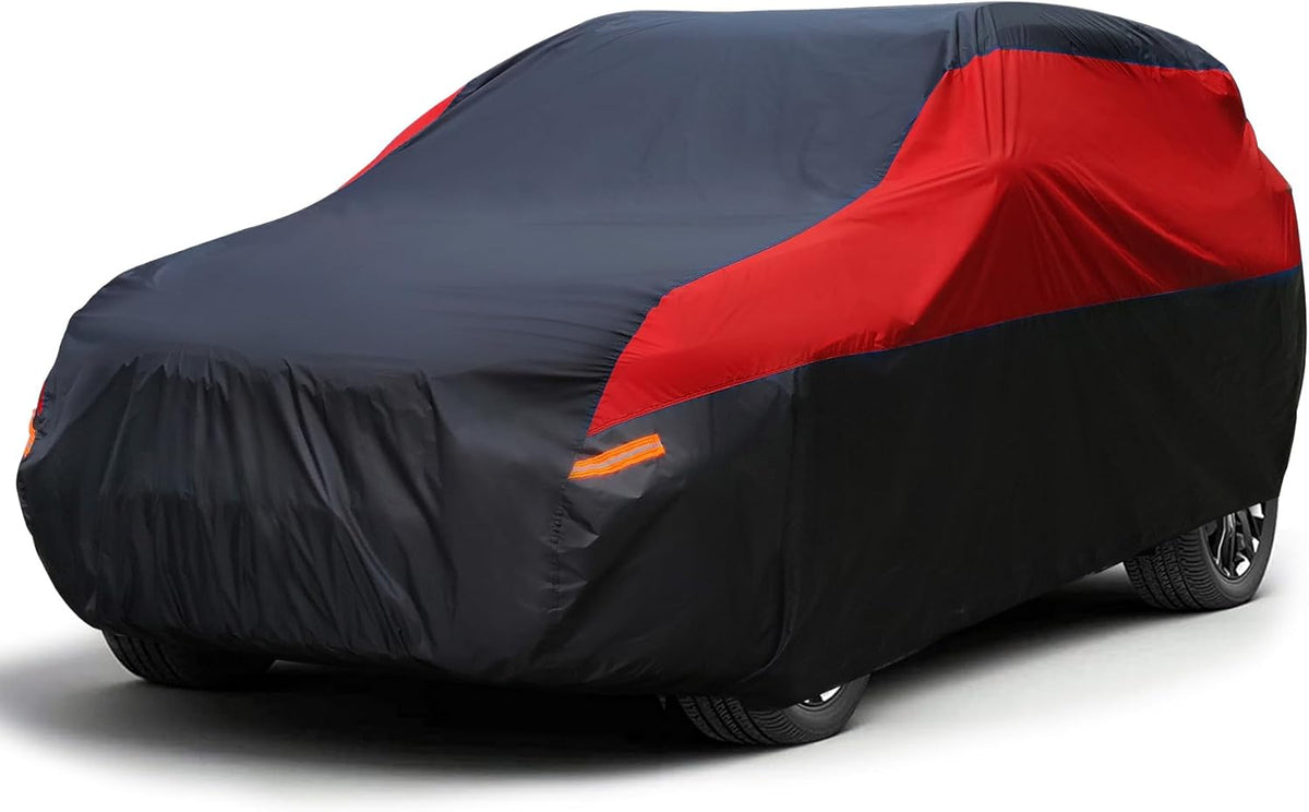 SUV Car Cover Hatchback Cover Waterproof All Weather, Outdoor Car Covers for Automobiles with Zipper Door, Hail UV Snow Wind Protection, Car Cover, Fit SUV Jeep-Length (up to 181")