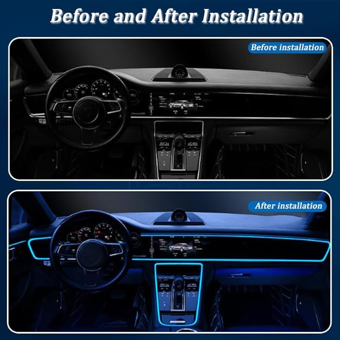 Car LED Lights Interior for Acura RSX 2000–2006, 6 in 1 Ambient Lighting Kit with Remote Control, Car USB LED Strip Lights with Sync to Music, for Cars Trucks SUVs, 8m