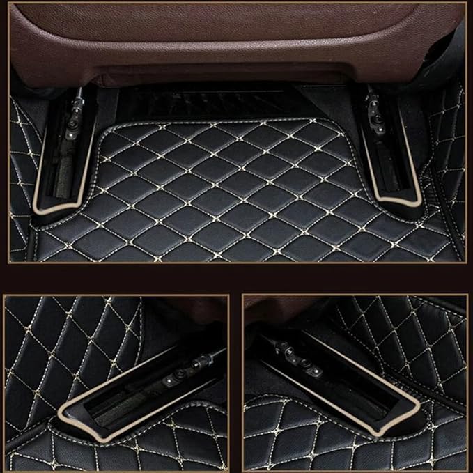 Car Floor Mats Automotive Floor Mats Vehicle Specific All Weather Protection Custom Compatible with Most of 98% Cars SUVs (Black and Red)
