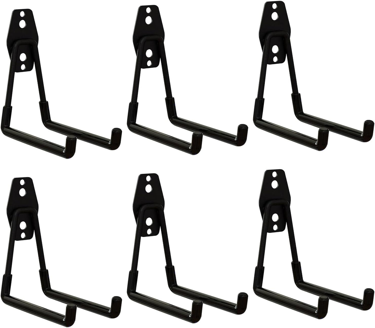 WIN&YING 6 Pack Steel Garage Storage Hooks, Heavy Duty Wall Mounted Storage Hanger, Anti-Slip Tool Organizer for Hanging Ladders, Hose, Bulk Items, Power and Garden