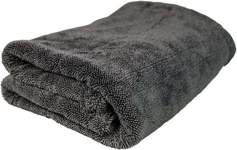 ExoForma Mega Car Drying Towel - Holds Up to 9 lbs, No Streaks, Scratches, or Water Spots | 1200 GSM Microfiber Double Twist Pile & Edgeless Design, 1 Quick & Effortless Dry - 24” x 36”