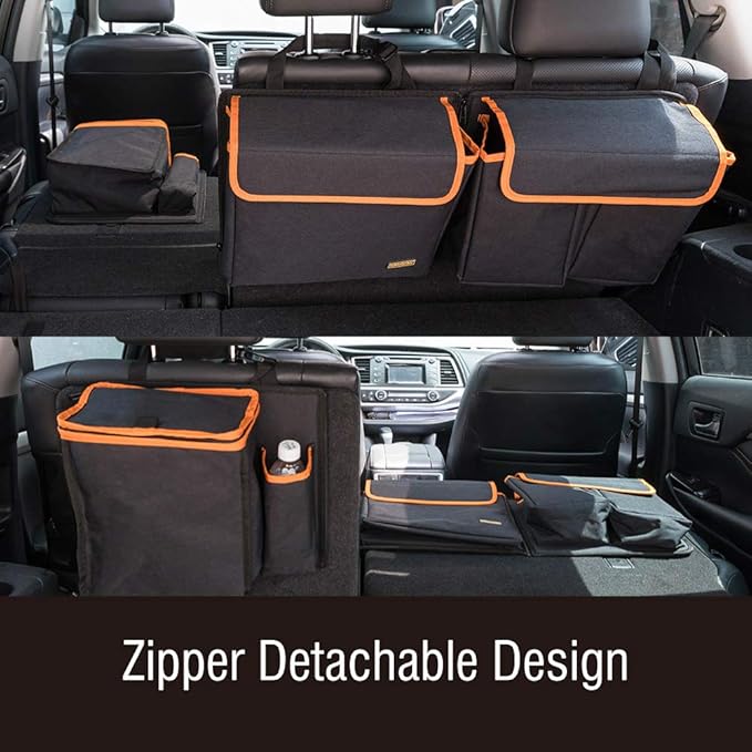 Deluxe Trunk and Backseat Organizer for Medium or large size SUVs & RVs, Detachable Storage Modules with Built-in Cooler, Patent Pending