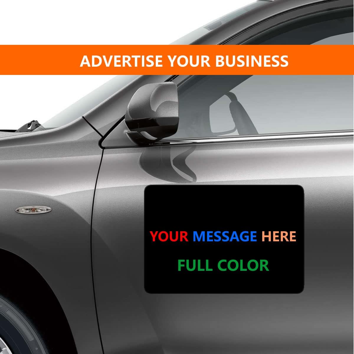 2 Pack Blank Car Door Magnet Sticker, Rounded Corners Magnetic Vehicle Sign, Perfect Magnet for Car to DIY Advertise Business and Cover Company Logo, Personalized Magnet Decal 18"x12" Black