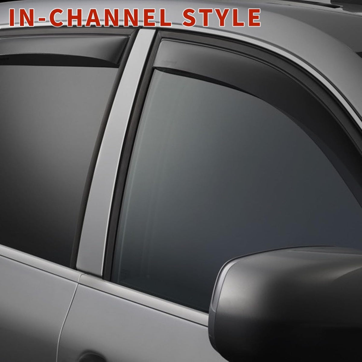4PCS in Channel Rain Guards for 2014-2020 Nissan Rogue S SV SL, Durable Window Visors Wind Deflectors, Vent Shades Shield, 2014 2015 2016 2017 2018 2019 2020