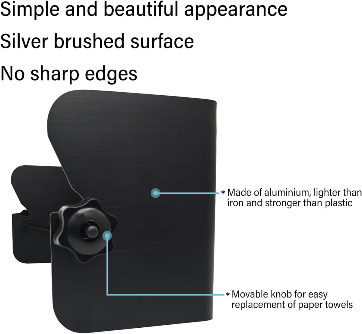 G-Sunny Garage Paper Towel Holder,Aluminum Wall-Mount Paper Towel Holder for Enclosed Trailer,Shop,Garage,Storage,5th Wheel,RV (Matte Black)