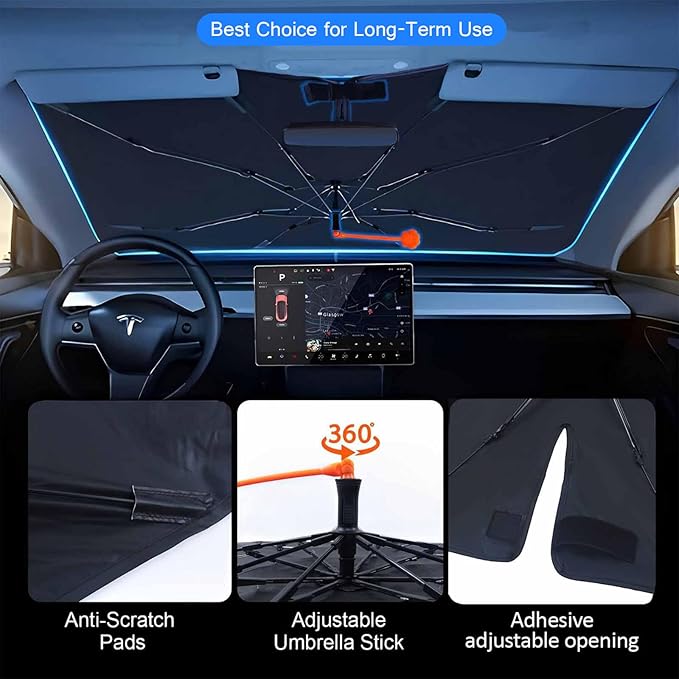 Neon Skull Butterflies Car Windshield Sunshade Umbrella Retractable Sun Shade for Car Upgraded Umbrella Front Window Sun Shade Cover UV Blocks Heat Insulation Sunshades