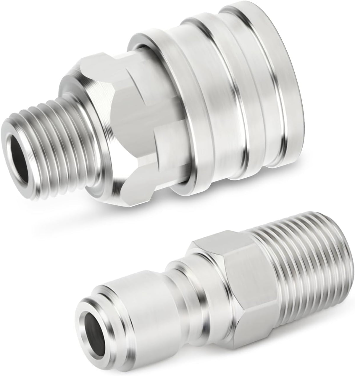 TAISHER 4PCS 304 Stainless Steel Pressure Washer Adapter Kit, Quick Connect Fittings，1/4" Male