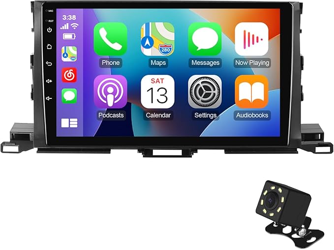 10.1 Inch IPS Touchscreen Android 13 Car Stereo for Toyota Highlander 2014-2019 with Wireless CarPlay & Android Auto 2+32GB Car Radio, Support GPS, WiFi 6, Bluetooth,5.4, FM, Backup Camera, SWC, USB