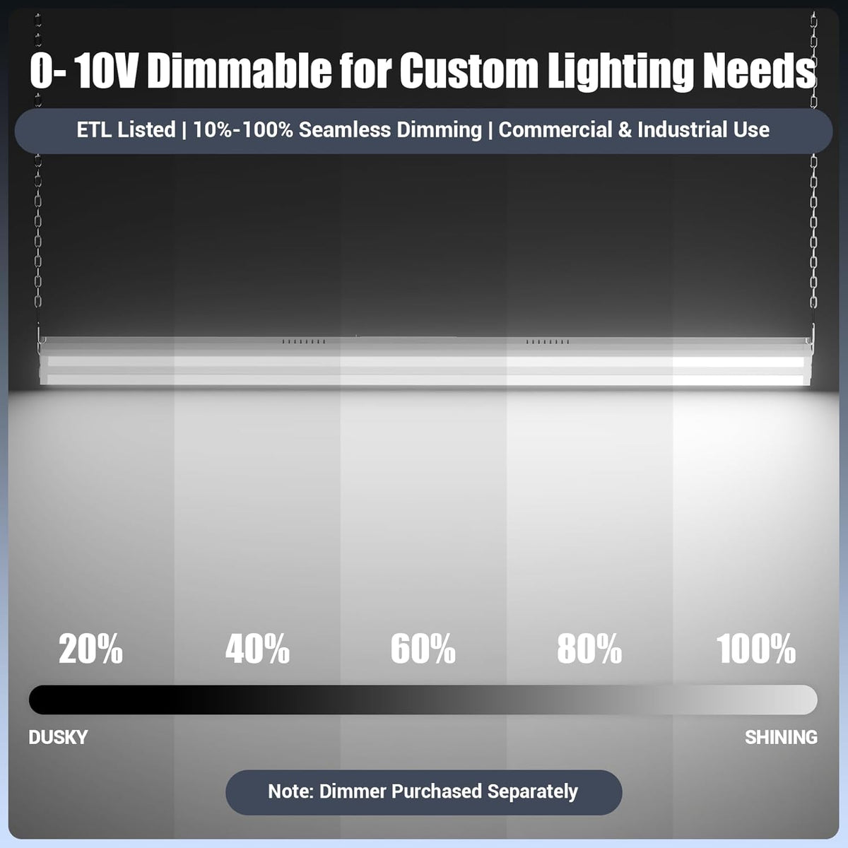 LED Linear Shop Lights 300W, 45000LM Led High Bay Lights 5000K Daylight 120-277V,Led Garage Light for Shop Workshop Store Commercial Supermarket Warehouse Basement Exhibition Room ETL-1Pack