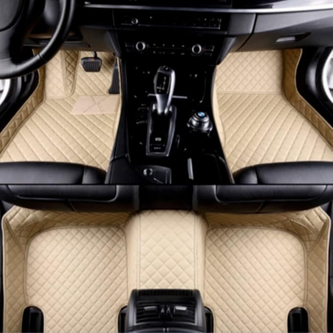 Custom Making Car Floor Mats Compatible with Audi BMW Mercedes-Benz Toyota Lexus Honda Infiniti Nissan Hyundai Kia All Models 2005-2026 (Beige)
