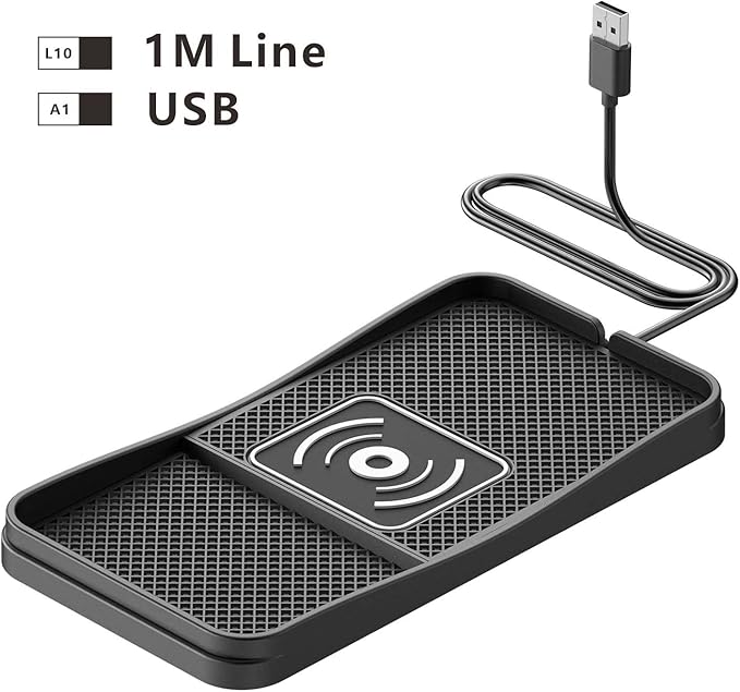 Car Wireless Charger Pad for Chevrolet Venture 2000-2005, Fast Car Wireless Charging Pad for Car Center Console, Non Slip Charging Mat,1M-USB