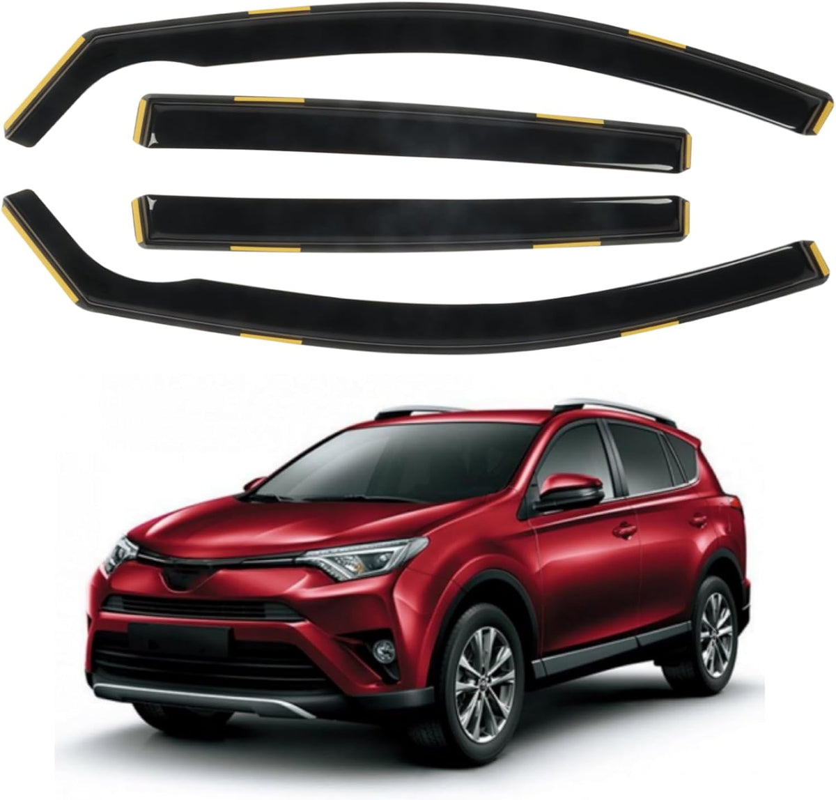 4 PCS in-Channel Window Rain Guards Fit for 2013-2018 Toyota RAV4, Smoke Tinted Vent Window Visors, Side Window Deflectors, Sun Visors Vent Shade, 2013 2014 2015 2016 2017 2018