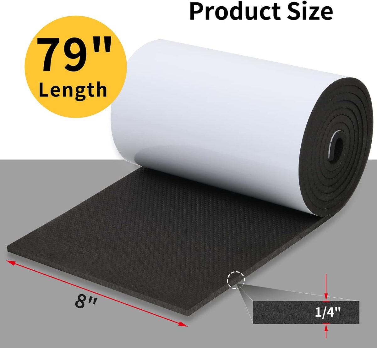 Garage Wall Protector, 2 Roll Garage Car Door Protector Bumper Guard for Car Doors Anti-Collision Waterproof Inflaming Ultra Self Adhesive EVA Foam for Warehouse (2 ROLL: 79" x 8" x 1/4")