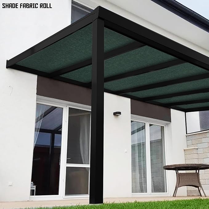 TANG Sun Shade Fabric Roll 8'x86' Shade Cloth for Garden Dark Green HDPE Mesh Shading Pergola Cover Replacement Canopy, 95% Blockage Sunshades for Outdoor Patio Backyard Plant