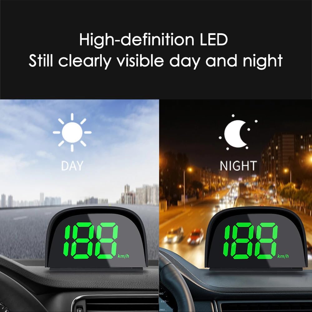 Shkalacar Car Digital GPS Speedometer Car HUD Heads Up Display with Speed, Mph/Kmh，USB Plug and Play for All Car