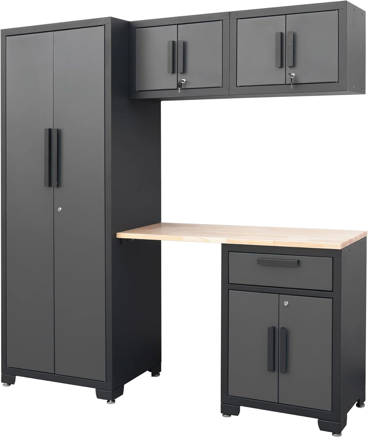 Torin Cabinet System Garage Storage Set, Black/Grey, AGPZC30121002B-1