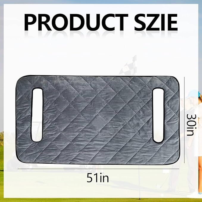 Golf Cart Seat Cover Towel Blanket - Premium Soft Plush Warm Seat Covers for EZGO Yamaha Club Car (Universal Fit) Anti-Slip, Washable Golf Cart Accessories & Gifts for Men Women 51" x 30.5".Grey