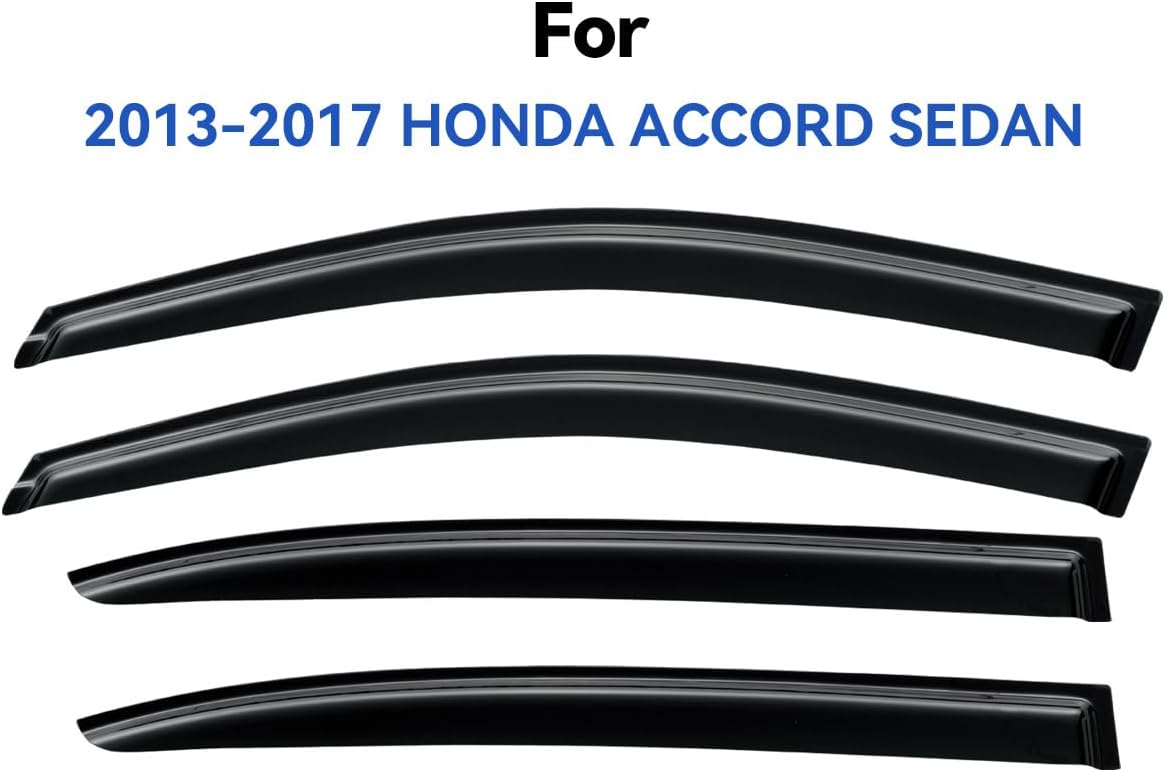 Window Visors Rain Guards Shield for 2013-2017 Honda Accord Sedan, Out-Channel Window Vent Wind Deflectors Visors Shades for 13-17 Accord