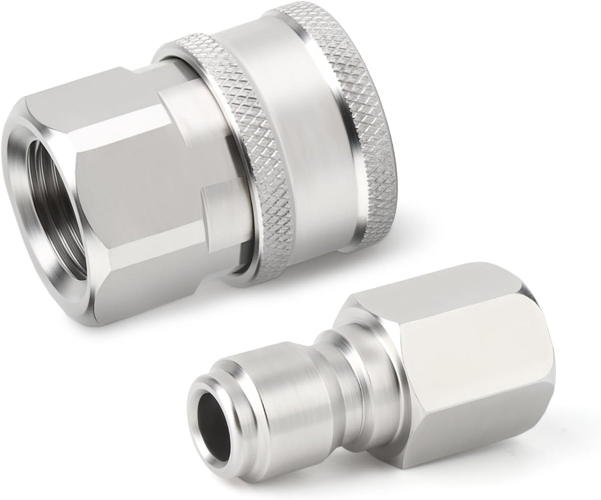 TAISHER 4PCS 304 Stainless Steel Pressure Washer Adapter Kit, Quick Connect Fittings，3/8" Female