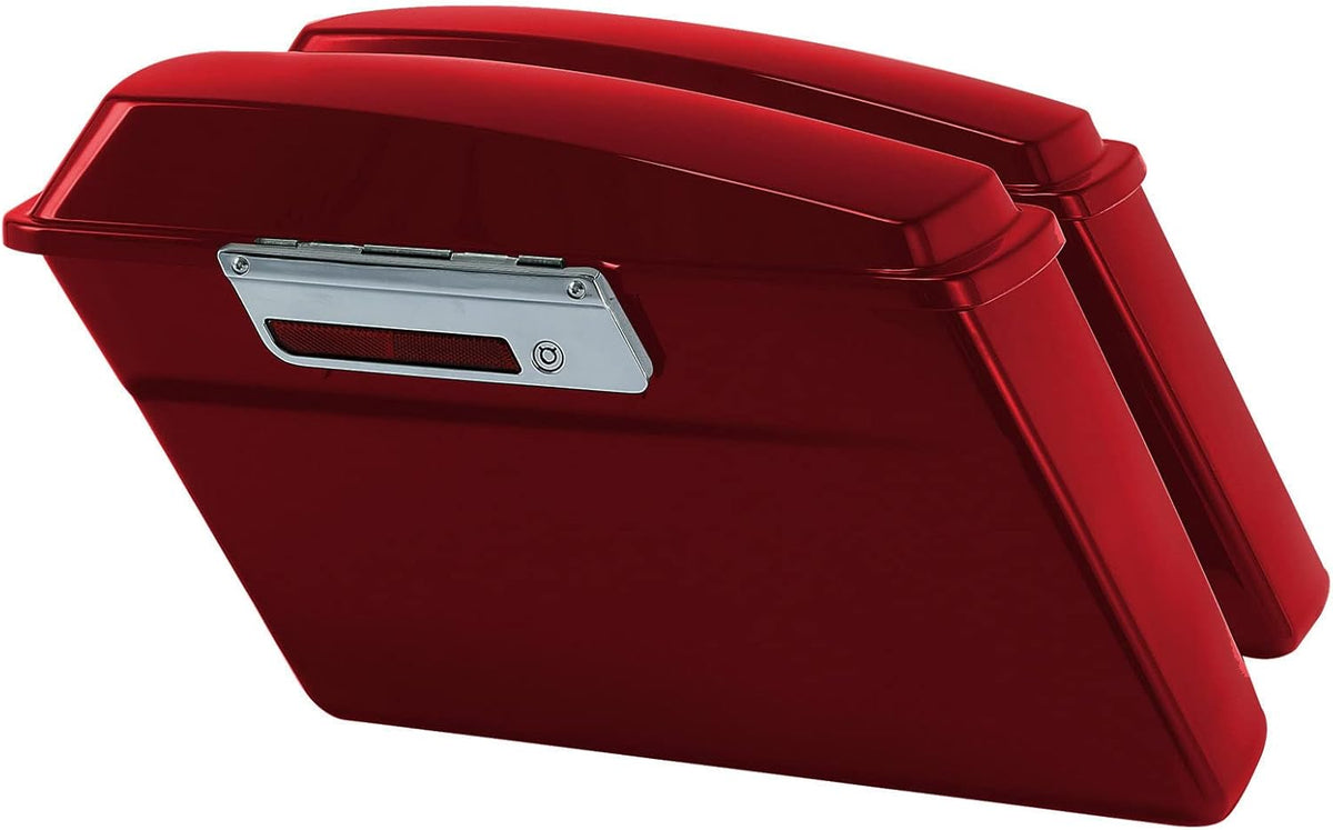 XFMT Red Hard Saddlebags Saddle Bags Trunk W/Black Conversion Brackets For Harley Softail Heritage Classic Deluxe 1984-2017