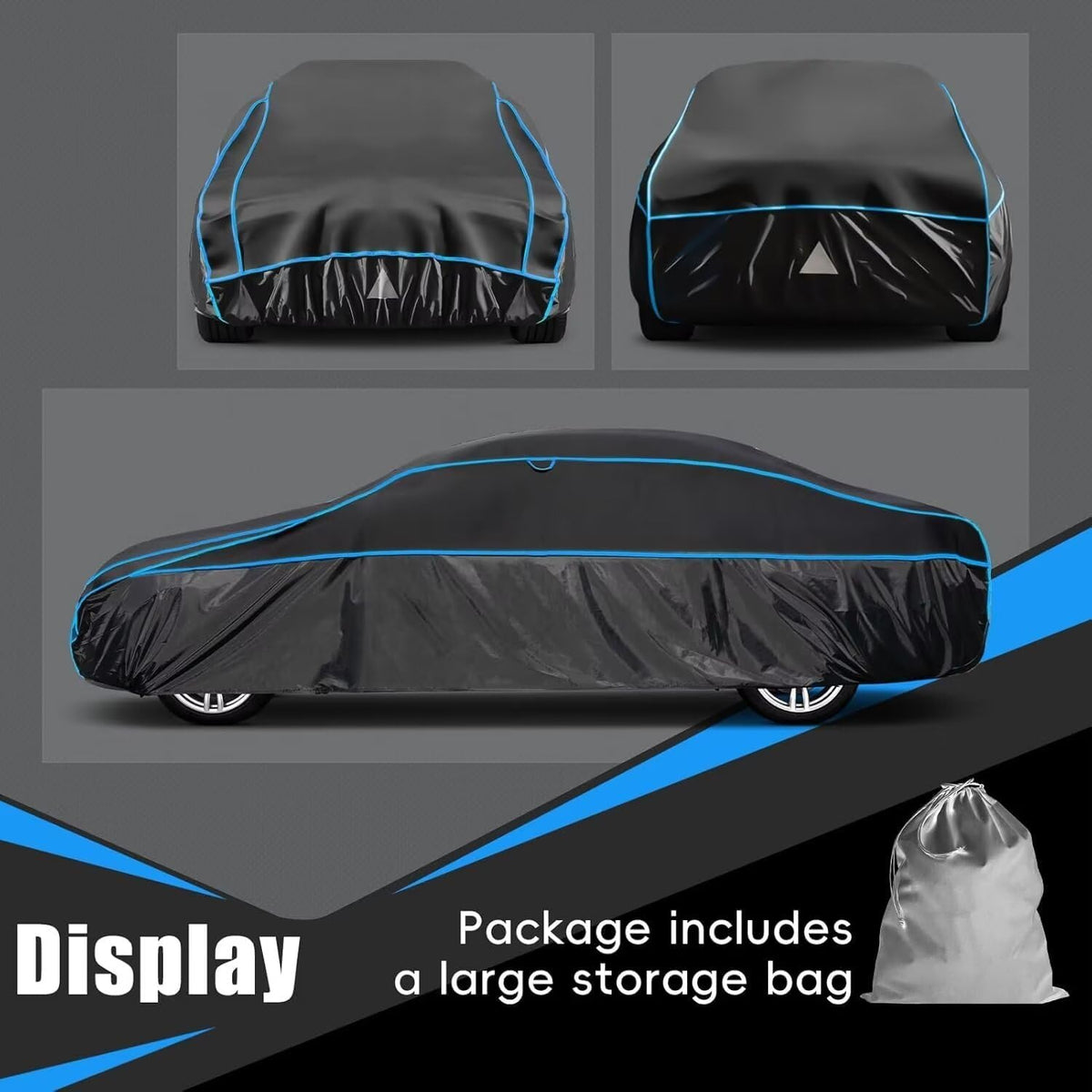 Hail Protector Car Cover, Outdoor Anti Hail Car Covers Thick Multi-Layered EVA, Hail Proof Car Cover All Weather, Hail Protection Padded Fit Large Sedan/Coupe (Length 209 to 218 inch)
