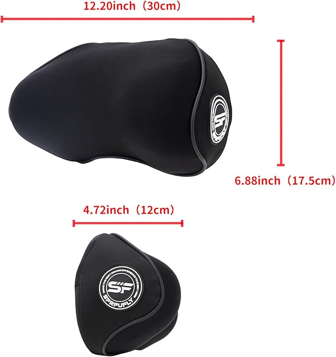 2 Pack - Car Headrest Pillow for Neck Support, 100% Memory Foam Car Neck Pillow with Sleep Mask - Universal Fit Head Rest Travel Pillow Car Pillow for Pain Relief While Driving(Contains 2 Eye Masks)