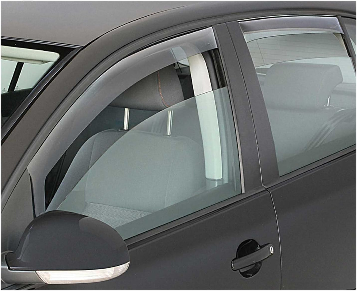 OMAC Window Visor Vent Rain Guard Deflector for VW Tiguan 2009-2017 Black Smoke 4 Pcs