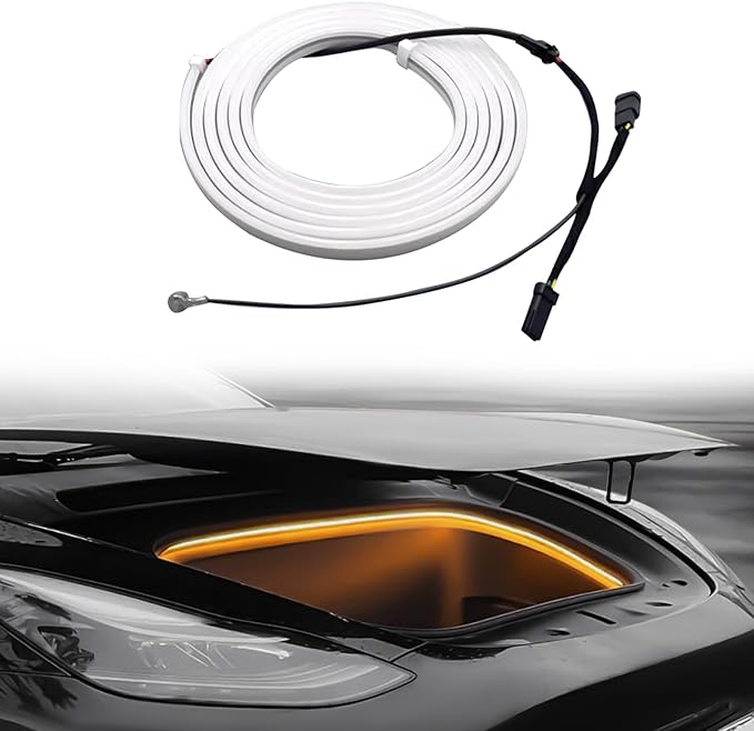 Tlyard Ambient Led Trunk Lights for Tesla Model 3 Highland 2024 2025 Back Interior Frunk Lightning String for Neon Atmosphere Compatible with Tesla Accessories (Warm Light)