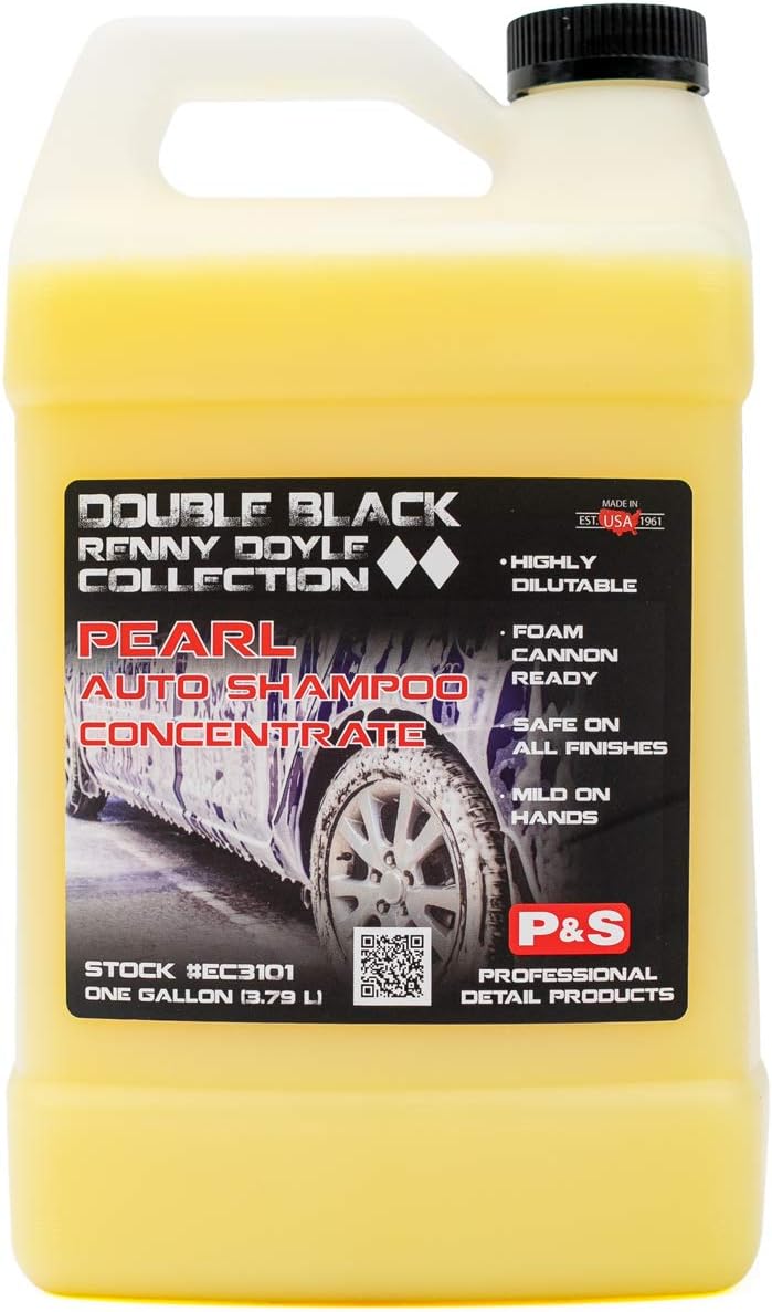P&S Professional Detail Products Pearl Auto Shampoo – High-Foaming, pH-Balanced Car Wash Soap, Biodegradable, Safe for All Finishes, Lemon Scent, Foam Cannon & Bucket Wash - 1 Gallon