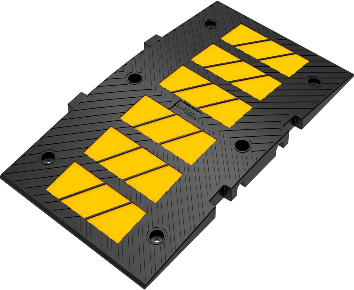 35" inch Width Speed Humps Rubber Speed Bumps for Saftey Combinable High Visibility Durable Ramps, Garage Speed Bump for Asphalt Concrete Gravel Driveway (Middle Part 1 Pack)