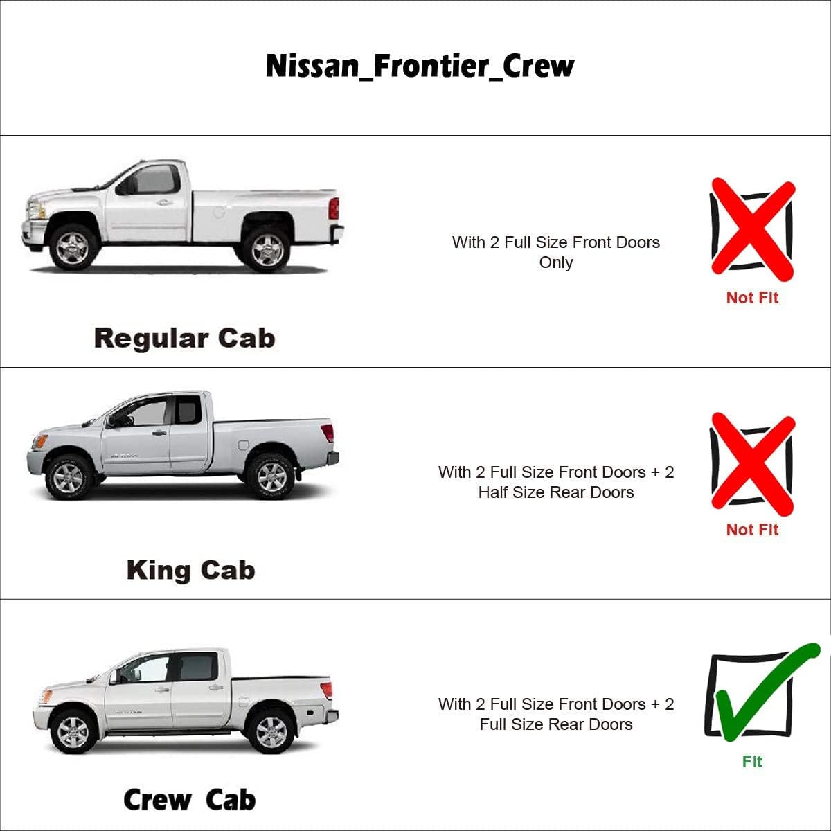 94407 Side Window Wind Vent Deflector,4pc Outside Mount Style Nice Sun Rain Guards Set,Window Visor fit for 2005-2022 Nissan Frontier Crew Cab with 4 Full Size Doors