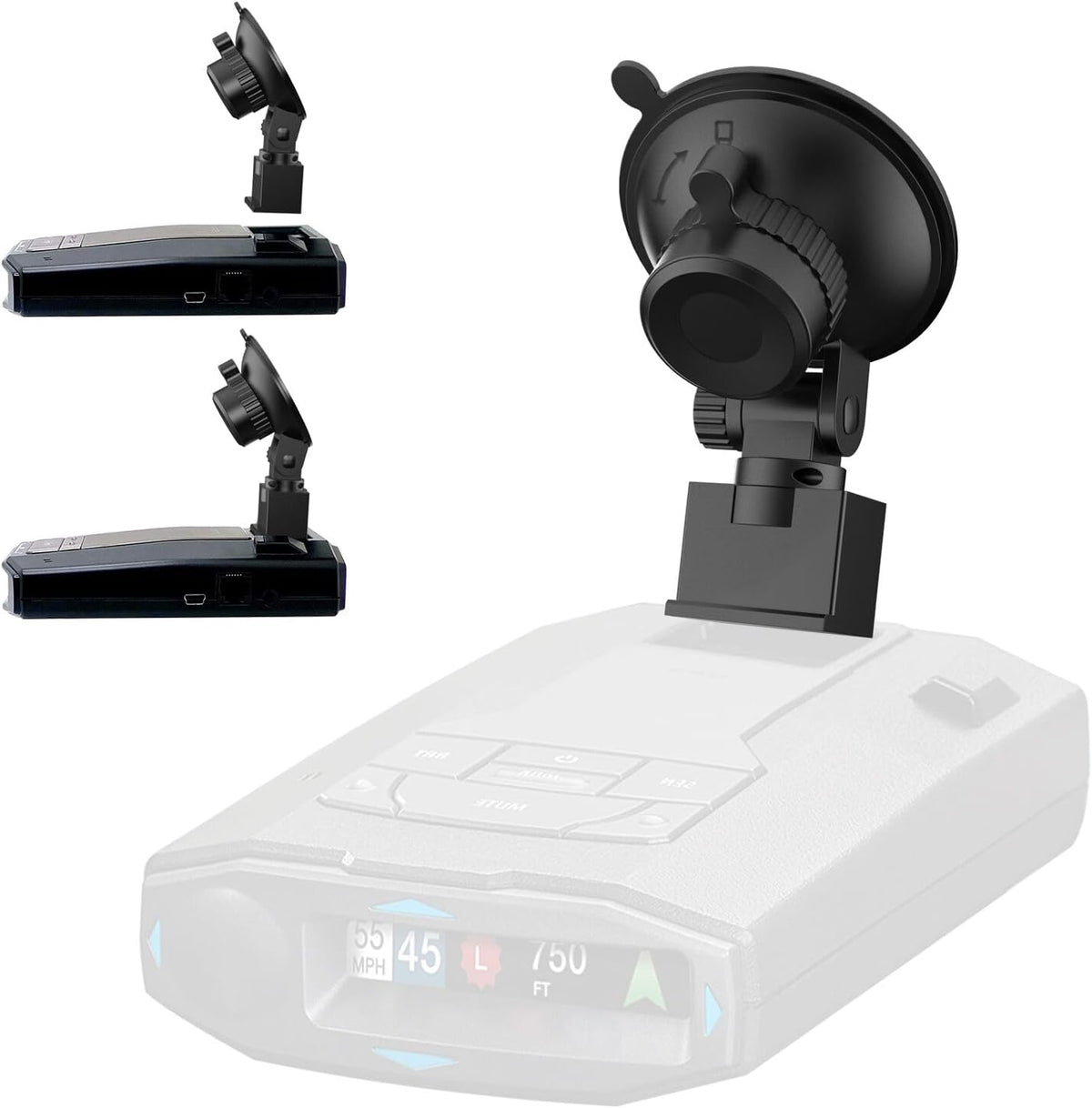 Radar Detector Mount,Car Radar mounting Bracket,Windshield and Dashboard Suction Mount,for Escort Max360c Max 3 IX IXc Redline EX Beltronics Cobra DualPro GT 360 Radar Models, w/EZ Magnet Connection