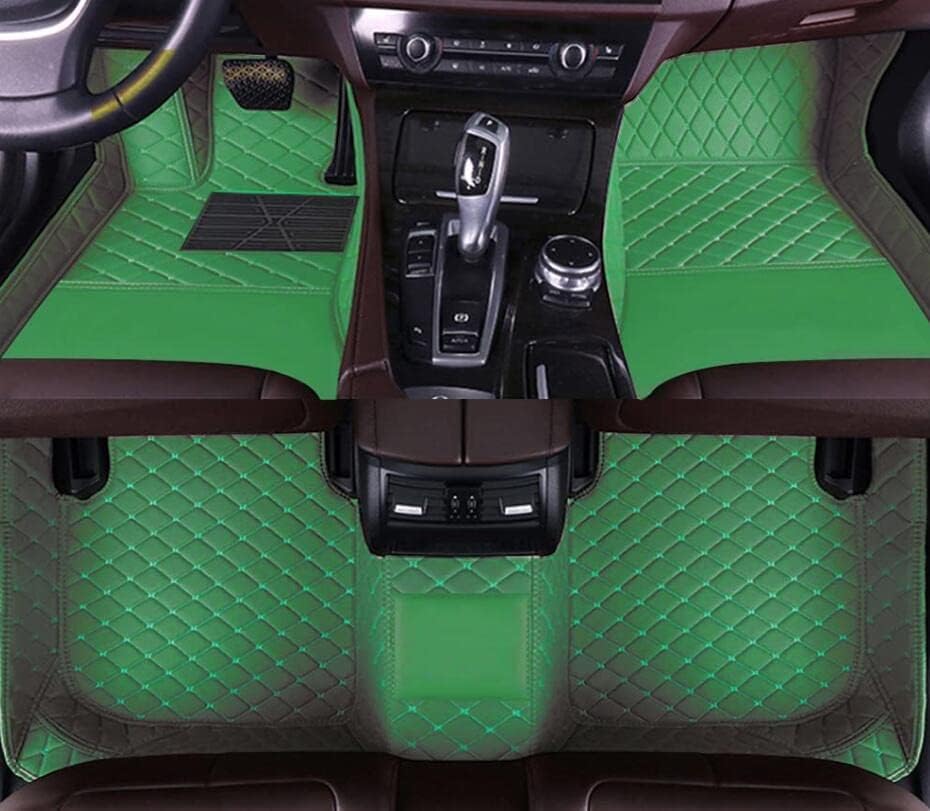 Custom All-Weather Protection Leather Car Floor Mats for Cars Sedan SUV Sports Car Waterproof Floor Mat (Green)