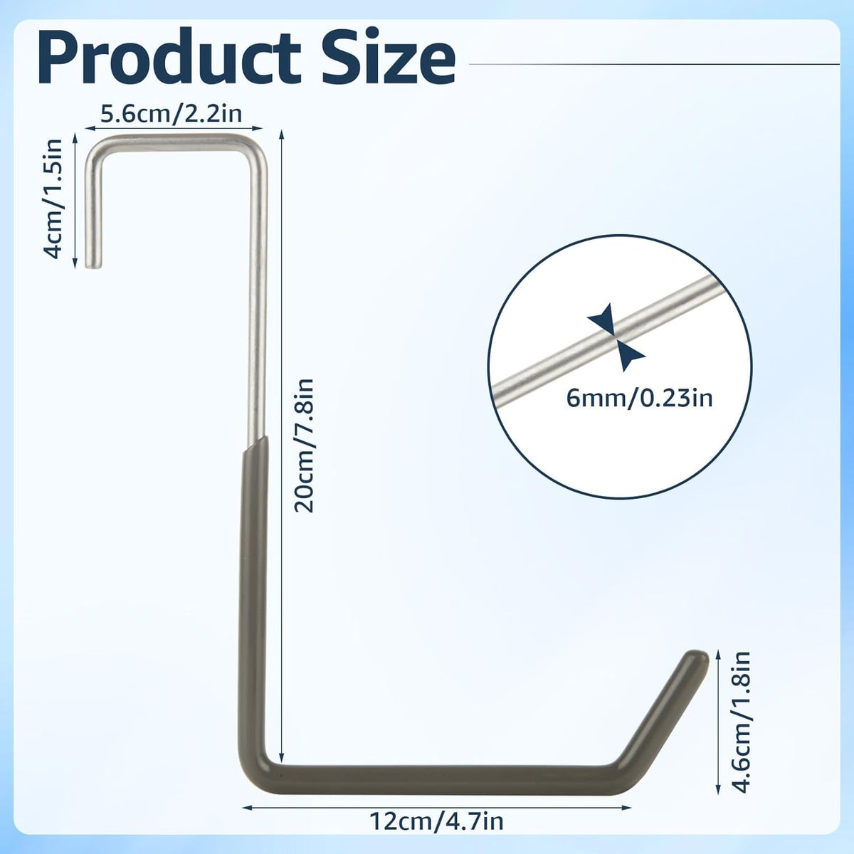 16 Pack Rafter Hanger Hook Heavy Duty Vinyl Coated Large S Hooks for Hanging Ladder Bike Hanger, Garage Storage Organizer (Grey)
