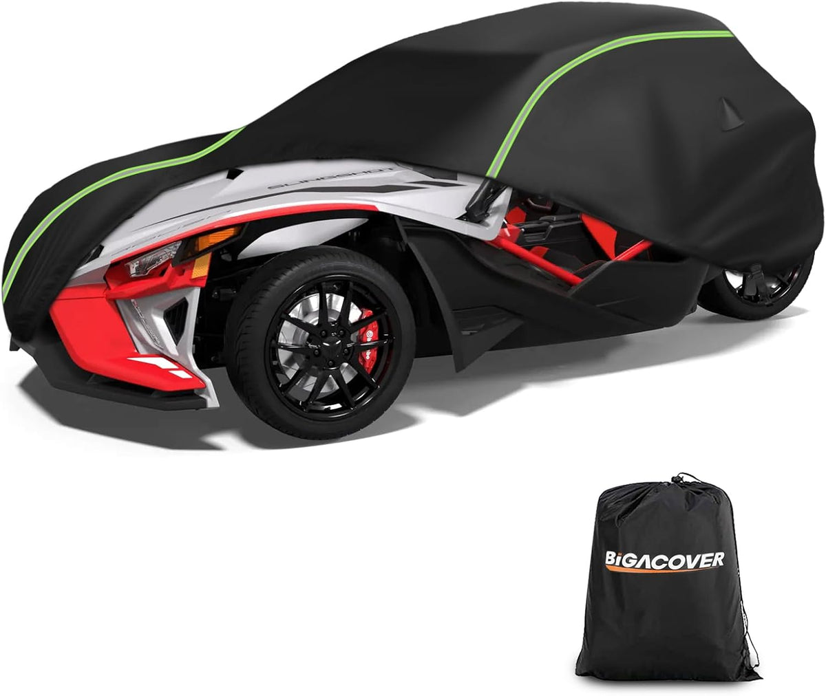 Full Cover Compatible with Polaris Slingshot with Roof, 420D Oxford Cloth Windshield Cover Waterproof Windproof All Weather Protection Covers for Slingshot S SL SLR R Signature LE Accessories