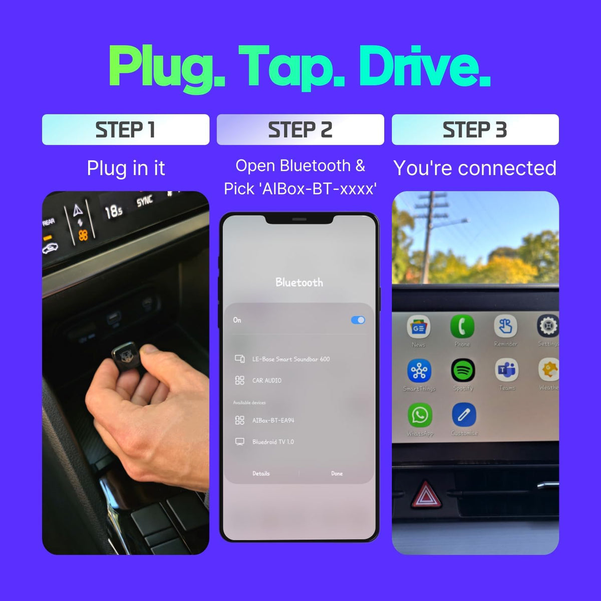 2025 Upgraded Wireless CarPlay & Android Auto Adapter | Instantly Converts Wired to Wireless | Fast 5.8GHz WiFi + BT 5.4 | USB-A & USB-C | Compatible with Most Cars 2016+