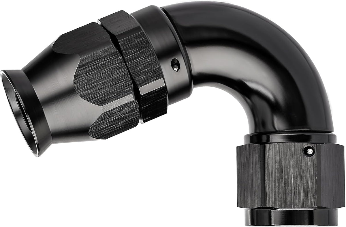 EVIL ENERGY 8AN 120 Degree PTFE One Piece Full Flow End Hose Fitting Aluminum Black