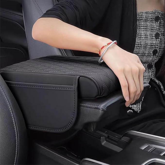 Car Armrest Pad for Ford Bronco Sport (CX430) 2021 2022 2023 2024 2025 2026 Leather Armrest Box Mat Center Console Cushion Pad Universal Armrest Seat Box Cover Protector,Brown